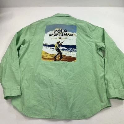 NEW Ralph Lauren Polo Sportsman Green Button Down Long Sleeve Twill Shirt Sz XL - Image 1 of 4