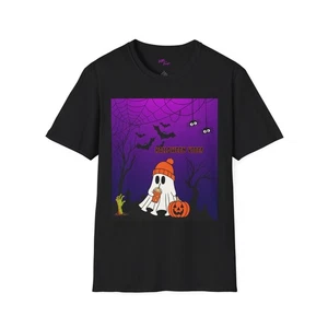 Camiseta Halloween Vibes Ghost Unisex Estilo Suave, Camiseta Espeluznante Cementerio, Halloween - Imagen 1 de 5
