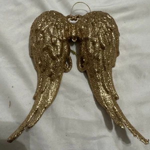 Kurt Adler Ala Angelo Glitterata Oro e Argento Decorazione Natalizia - Foto 1 di 2