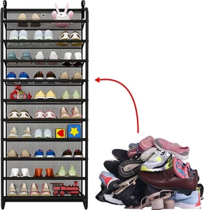 10 Etagen Türregal Schuhregal Türhängeregal Schuhständer Speicherplatzsparer - Bild 1 von 7