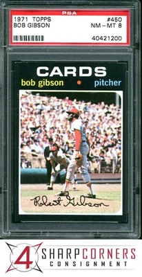 1971 TOPPS #450 BOB GIBSON CARDINALS HOF PSA 8 - Изображение 1 из 3