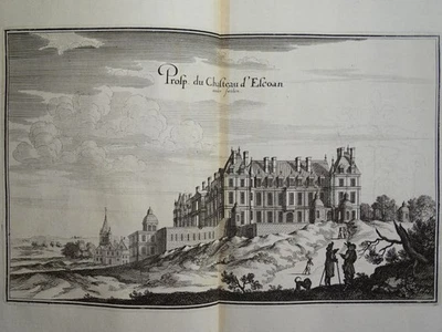 Château d´Écouen Architektur Topographia Galliae EA Merian Kupferstich 1655 - Bild 1 von 3