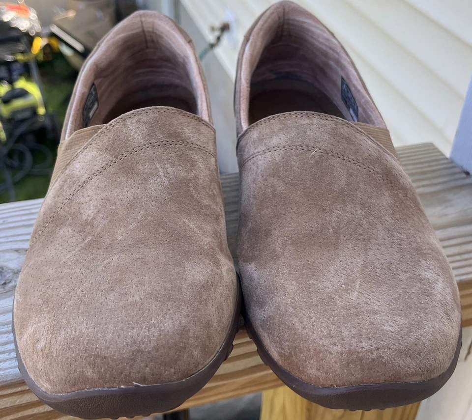 Skechers Breathe Easy Zapatos Mujer 10 Marrón Gamuza Tenis Sin Cordones Caminar Foto 1 de 4