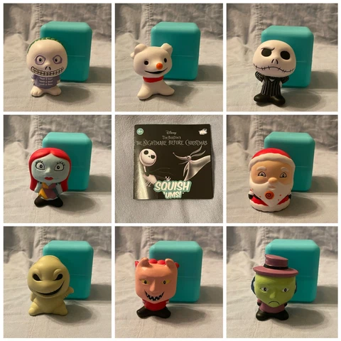 NEW Complete Set of 8 Disney Nightmare Before Christmas Bullsitoy Squish 'Ums Cover