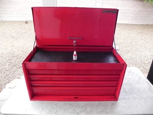Matco Tools 4 Drawer Heavy Duty Flip Top Chest Fire Red 2 Keys (Super Rare) - Picture 1 of 22