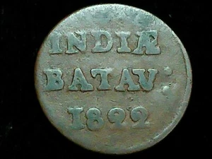 1822 Colonial Copper Duit - 5 1/16 Gulden Netherlands East Indies, Batav - Picture 1 of 6