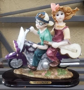Vintage Firenze Resin Motorcycle with Couple Figurine Statue - Picture 1 of 6