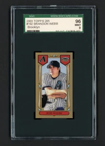 2003 topps 205 Brandon Webb mini Brooklyn card # 192 diamondbacks t205 SGC 9 mint - Bild 1 von 2
