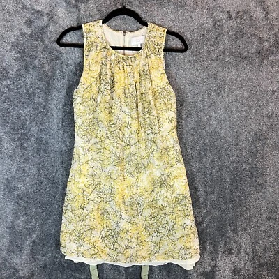 Vestido Adam Lippes Talla 6 Ligero Sin Mangas Fluido Seda Encaje Ramas Verano Foto 1 de 4