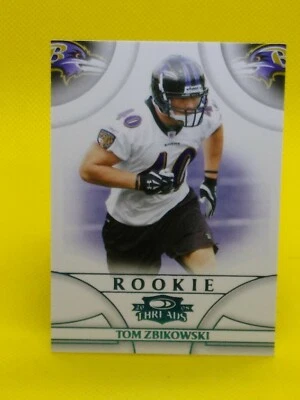 Tom Zbikowski 2008 Threads ROOKIE BLUE #242 11/350 Notre Dame Baltimore Ravens - Image 1 of 2