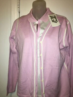 Cárdigan COLA Moda Golf/Tenis Talla M SUÉTER Y CAMISA Rosa Malva NUEVO $154 Foto 1 de 4