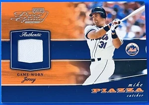 2002 Playoff, Piece of the Game Materials Jersey Relic, Mike Piazza, Mets HOFer - Picture 1 of 3