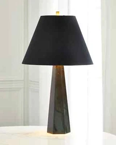 Arnold Marble Hexagonal Shaped Black Organic Table Lamp - Picture 1 of 7
