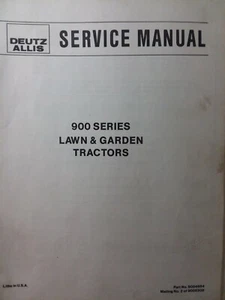 Deutz-Allis 900 Lawn Garden Tractor Service Manual 920 919 917 916 914 912 910 - Picture 1 of 3