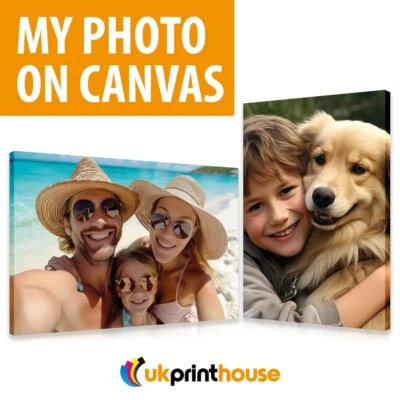 CANVAS PRINT YOUR PHOTO ON LARGE PERSONALISED 18MM DEEP FRAMED -A4 A3 A2 A1 A0 - Image 1 of 4