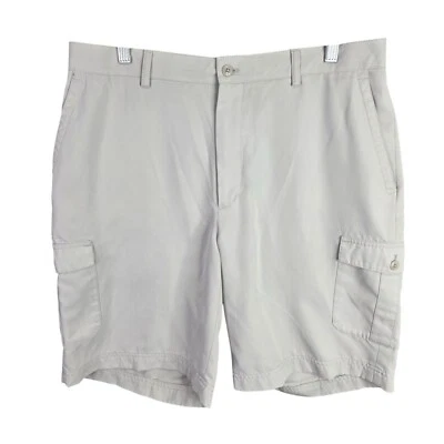 Mens Island Republic Beige Cargo Shorts 100% Polyester 10" Inseam Size 36 - Image 1 of 4