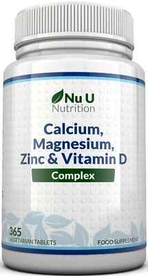 Calcium, Magnesium, Zink & Vitamin D Ergänzungsmittel 365 Vegetarische Tabletten - Bild 1 von 4
