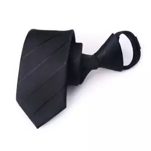 Herren-Krawatte mit Reißverschluss vorgebunden Clip-On Business Hochzeit gestreift Krawatte - Bild 1 von 12