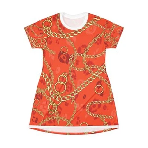 Woman T-Shirt Dress, Casual Printed Tee Shirt Dress, Summer Fashion, Short - Picture 1 of 5