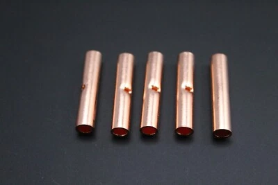8 GAUGE COPPER BUTT CONNECTOR 5 PK CRIMP TERMINAL SPLICE CAR AWG BATTERY CUR8 - Image 1 of 4