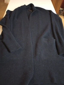 Banana Republic Women's Ribbed Duster Cardigan Merino Wool Cashmere Blue Xsmall - Picture 1 of 5