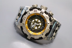 INVICTA NHL Men 53mm Stainless Steel Black + Steel Black+Yellow dial Z60 Quartz - Picture 1 of 10