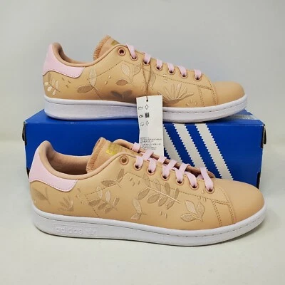 Wmns Adidas Stan Smith Classic Casual Shoe / Peach Pink White / GY8173 / Size 11 - Image 1 of 4