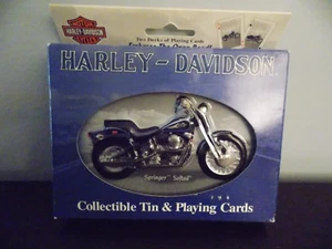 Harley Davidson Motor Cycles 2 Decks Playing Cards in Collectible Tin NIB - Picture 1 of 2
