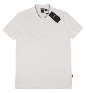 HUGO BOSS PLATER 10 M L XL XXL MEN SLIM FIT WHITE INTERLOCK POLO SHIRTS 50409409 - Picture 1 of 2
