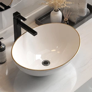 Bathroom Basin Vanity Sink, Ceramic Hand Wash Basins Vessel Sinks above Counter - Picture 1 of 12