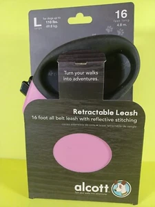 Alcott Retractable Leash Up To 110 Pounds Dog leash New in package Pink - Picture 1 of 7