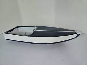 Vintage 1950's Arkansas Traveler Metal Tin Toy Model Boat 17" x 6.5" Blue/White - Picture 1 of 8