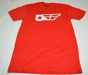 Fly Racing Men's Graphic Tee T shirt Crew Neck Short Sleeve Logo Red Size M NWOT - Picture 1 of 6