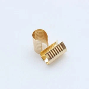 Clip de cuerda de cuero, 50 piezas crimpadoras cilíndricas de cable, 9 X 14 mm tono dorado - Imagen 1 de 4