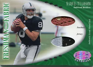 2001 Leaf Certified Materials Freshman Fabric Dual Football RC 127/400 Raiders - Picture 1 of 2
