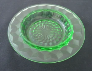 Depression Glass Jeannette Cubist Cube Green Butter Bottom Base Only 1931-33 - Picture 1 of 8