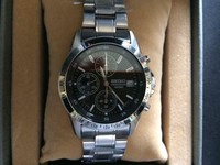 Seiko Spirit V158 0az0 Stainless Steel Solar Mens Watch Authentic Working Ebay
