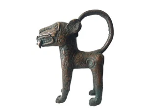 #3313 Superb Vintage Benin Leopard Bronze Nigeria African - Bild 1 von 6