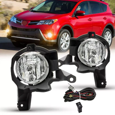 Par de luces antiniebla halógenas transparentes para parachoques delantero Toyota RAV4 2013 2014 2015 Fit Foto 1 de 4