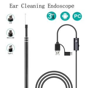 3 in1 1.5M Ear Cleaning Endoscope USB Visual Earpick HD Camera Spoon Otoscope - Picture 1 of 13