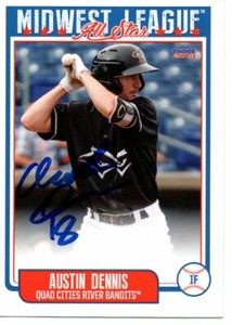 Austin Dennis 2019 Quad Cities Midwest League All Star Game Signed Card