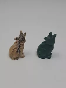 Par de lobos aulladores de piedras preciosas talladas - Imagen 1 de 5