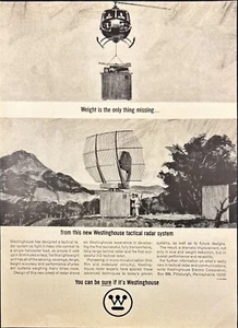 Sistema de radar táctico eléctrico Westinghouse Pittsburgh PA anuncio impreso 1964 - Imagen 1 de 5