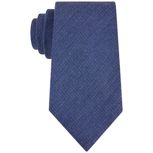 KENNETH COLE REACTION Navy Blue Melange Solid Silk Blend Classic Tie - Picture 1 of 3