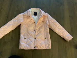 Tommy Hilfiger Youth Girls Lightweight Puffer Jacket Rose Gold Star Lining Sz 7 - Picture 1 of 7