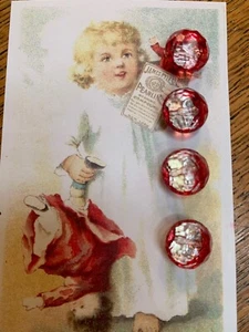 Set of 4 ~ Vintage Raspberry crystal Prism Cut 9/16” Glass Buttons~ - Picture 1 of 2
