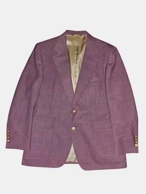 Chaqueta de Colección Lacrosse Hopsack Para Hombre 42R Blazer Púrpura Botones Dorados Hecha en EE. UU. Foto 1 de 4