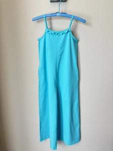 Janie and Jack Size 10 Turquoise Sleeveless Wide Leg Jumpsuit - NWT - Picture 1 of 8