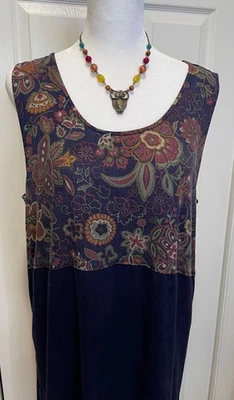 Vtg Mary McFadden Floral Tapestry Jumper Maxi Dress Size M Fairy Grunge Indie - Image 1 of 4