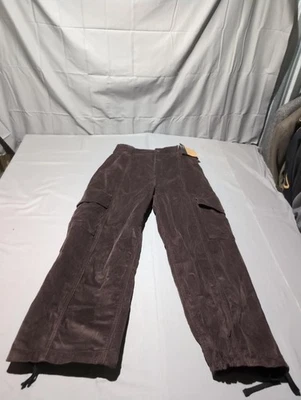 北面裤子女式 8 棕色灯芯绒工装抽绳下摆户外新标签 — 第 1/4 张图片